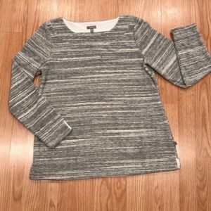 Talbots Athleisure Heathered Stripe Boatneck Top L